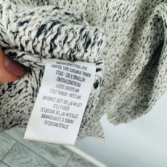 Theory Innis C Loryshare Marbled Knit Sweater in Ivory Ice/Charcoal - Picture 9 of 9